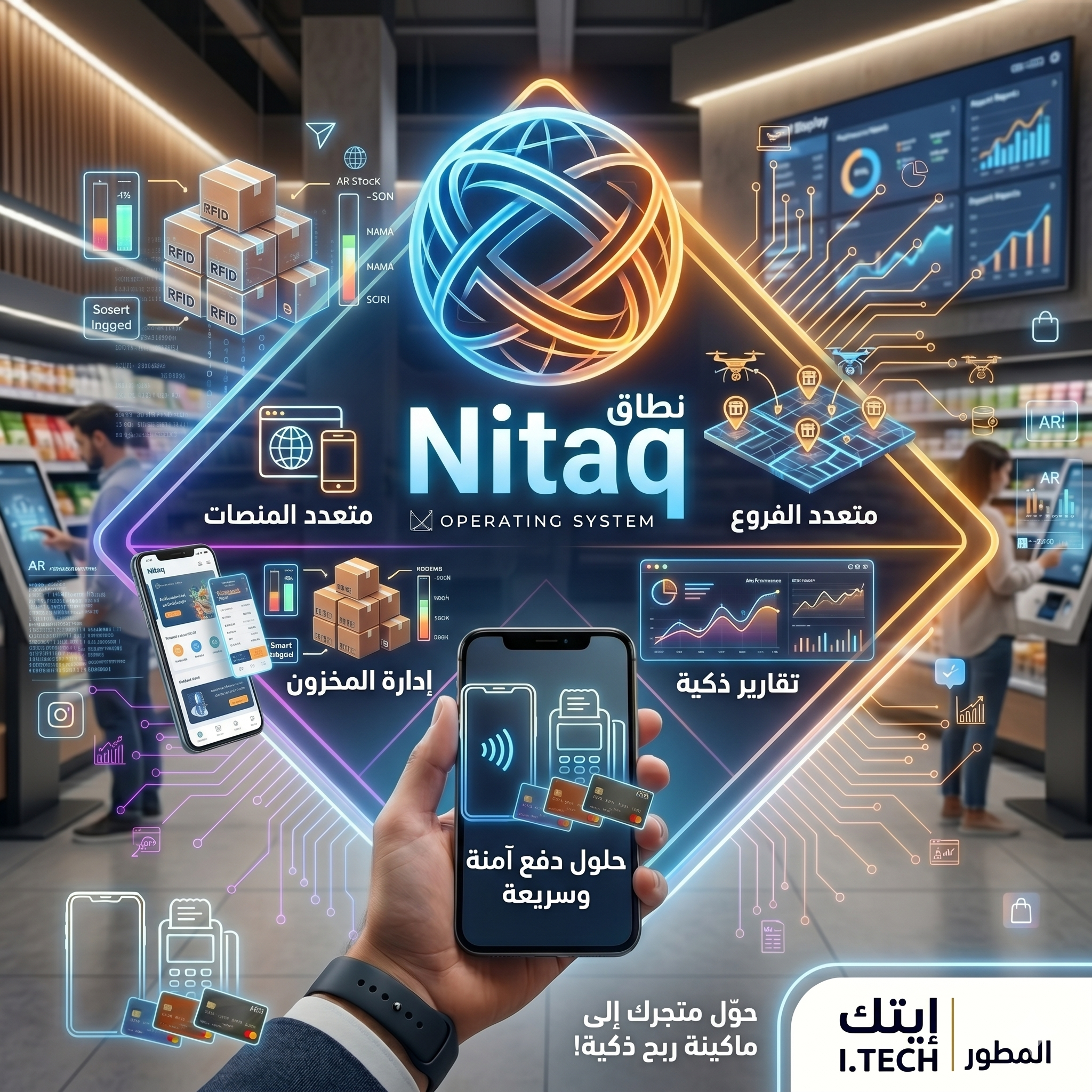 تصميم يوضح رحلة استخدام النظام